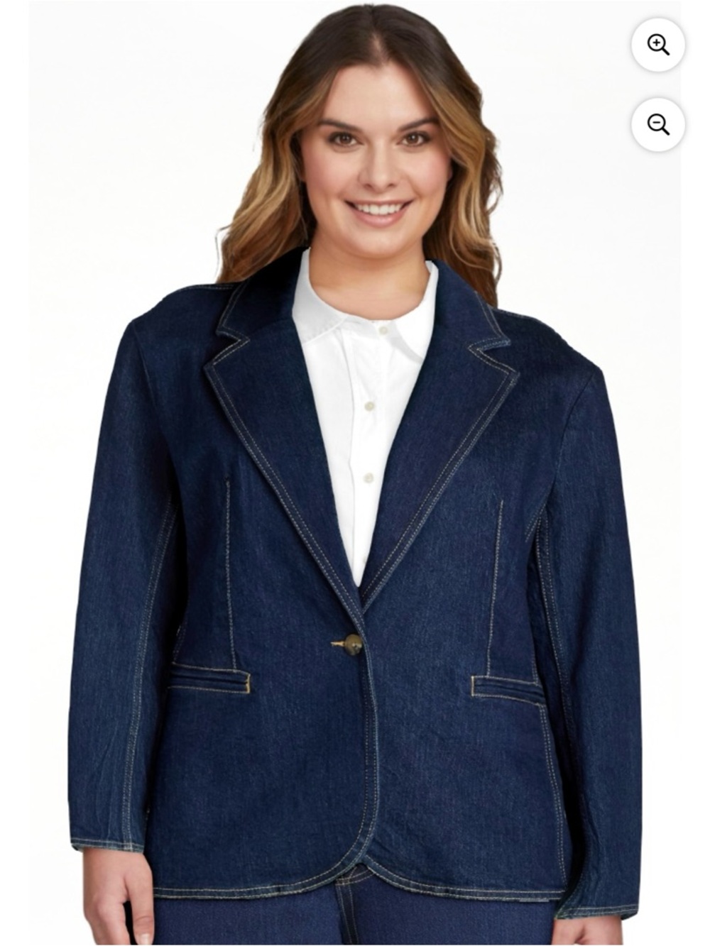 Free Assembly Denim Blazer XL Dark Wash Tailored Jean Jacket Women’s